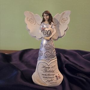 Pretty 60th Birthday Angel Figurine/Cake Topper